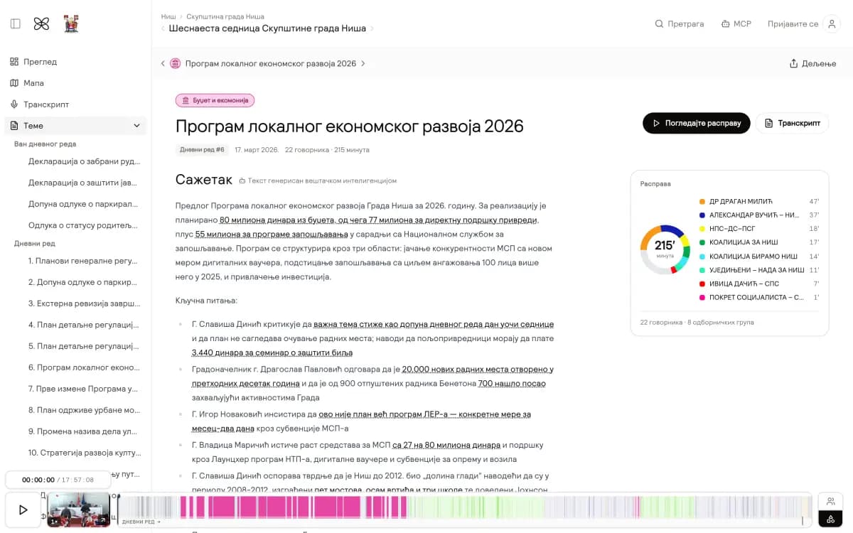 Страница теме са седнице на OpenCouncil-у